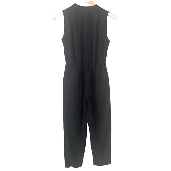COAST HIGH PLEATED LINEN BLEND JUMPSUIT BLACK SIZE SMALL - Picture 7 of 9